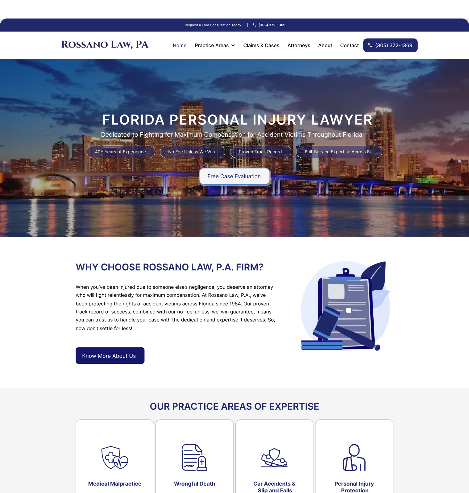 rossano-law website screen 1