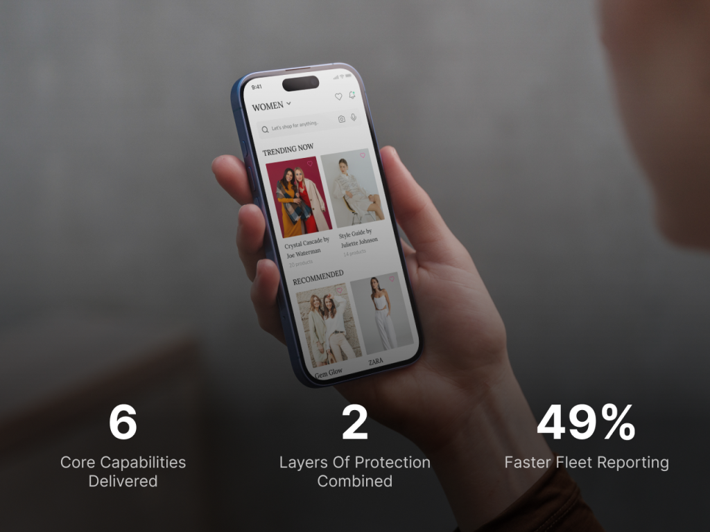 Shree Mahadev Textile App - case study card, hover state with results