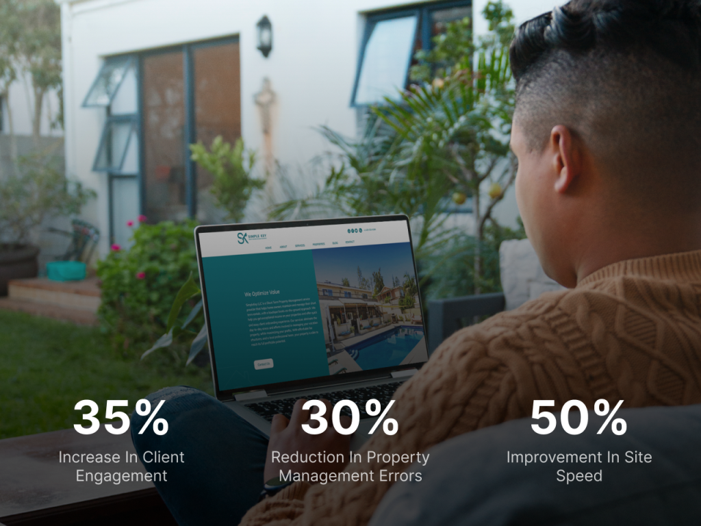 SimpleKey LLC - case study card, hover state with results