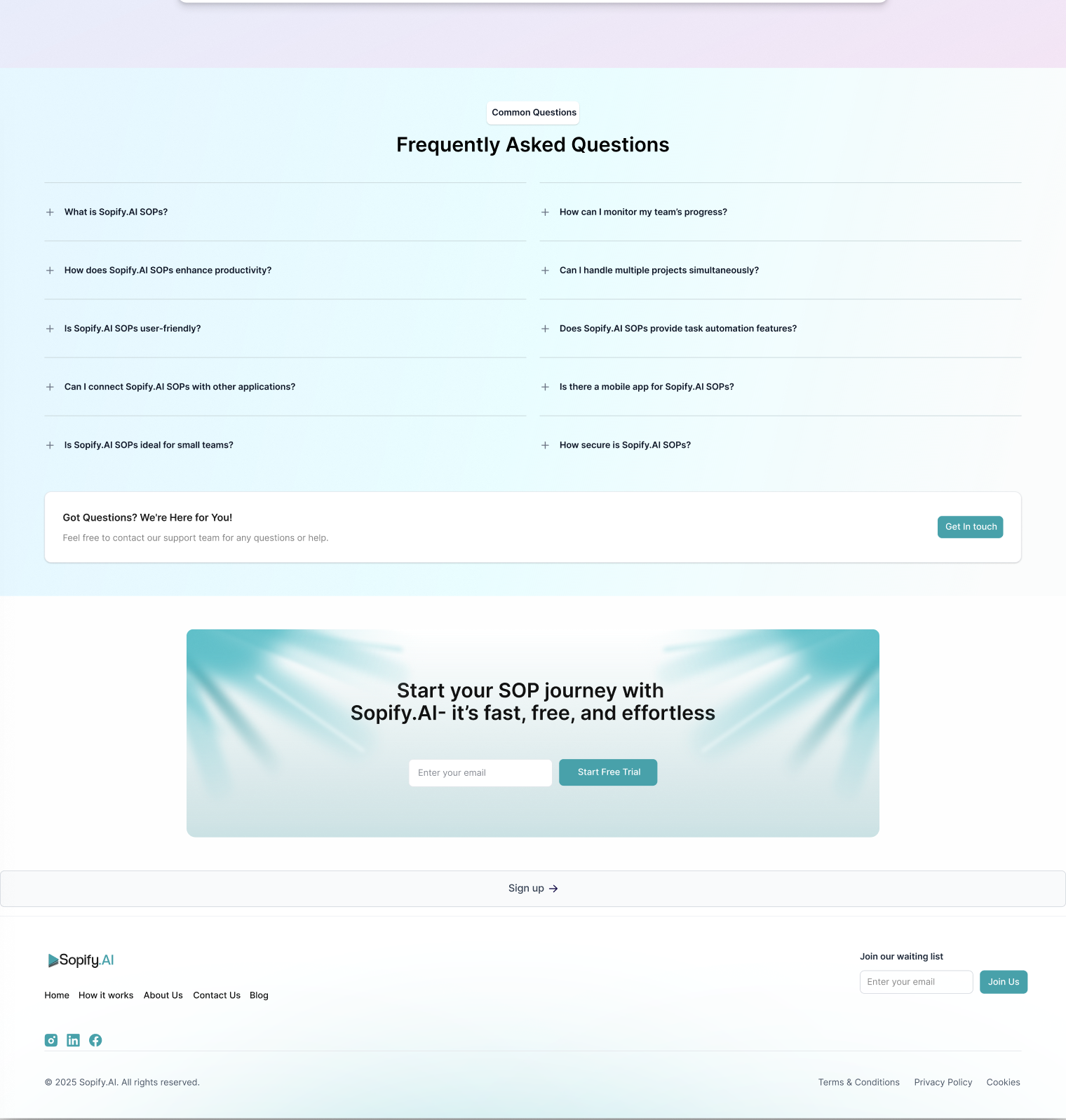 sopify website screen 2