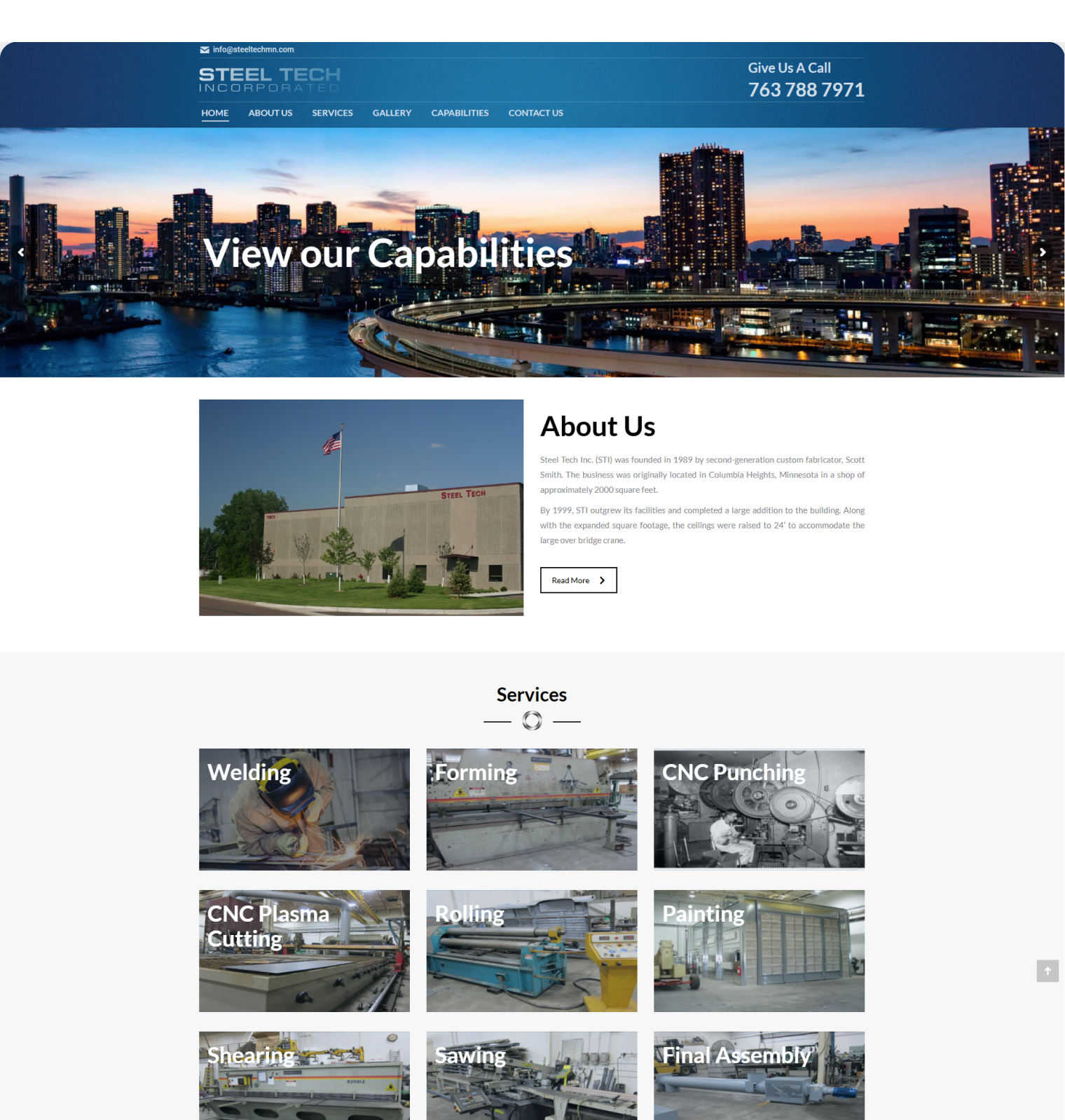 steel-tech-mn website screen 1