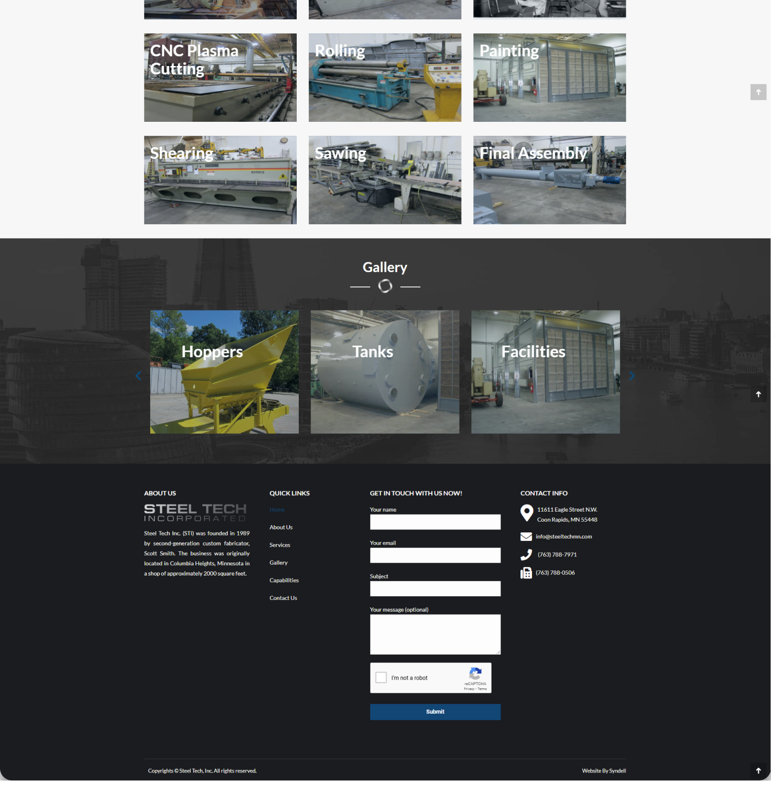 steel-tech-mn website screen 2