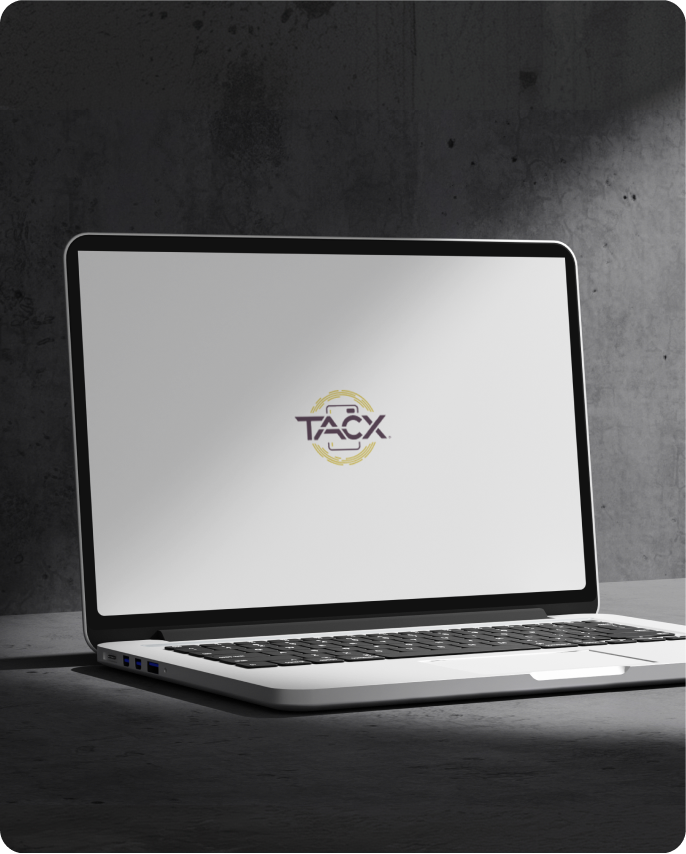 Laptop showing the Tacx logo