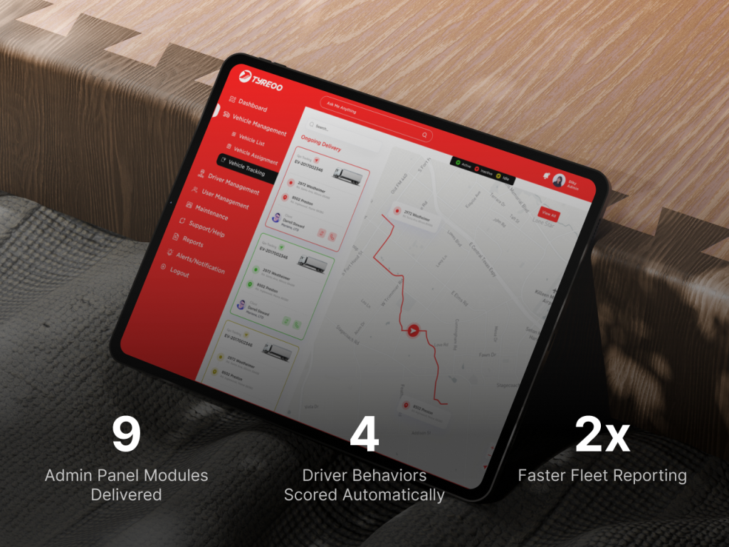 Tyreoo - case study card, hover state with results