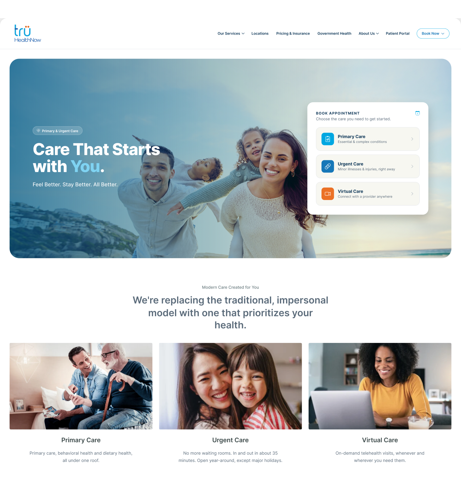 truhealthnow website screen 1