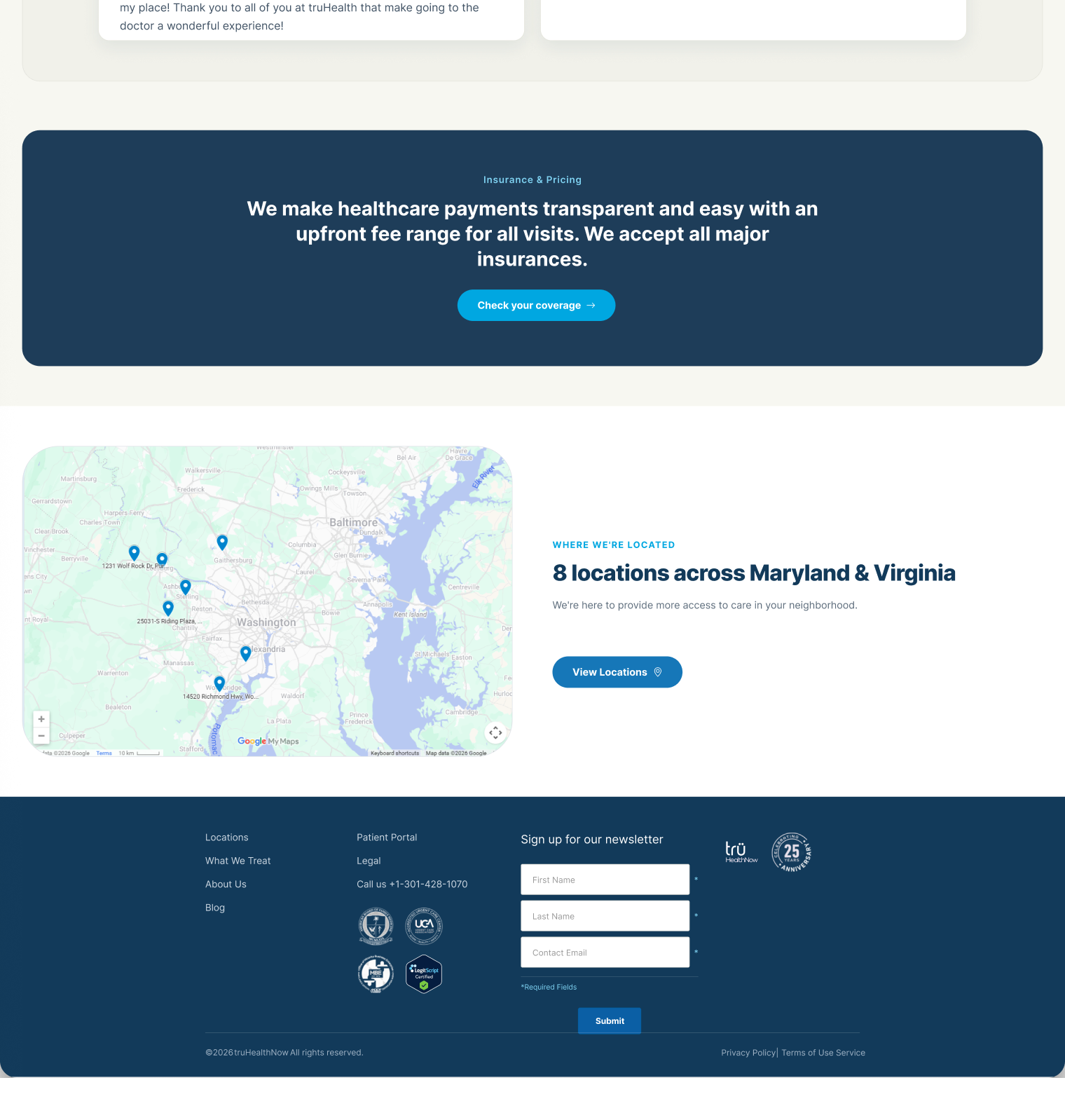 truhealthnow website screen 2