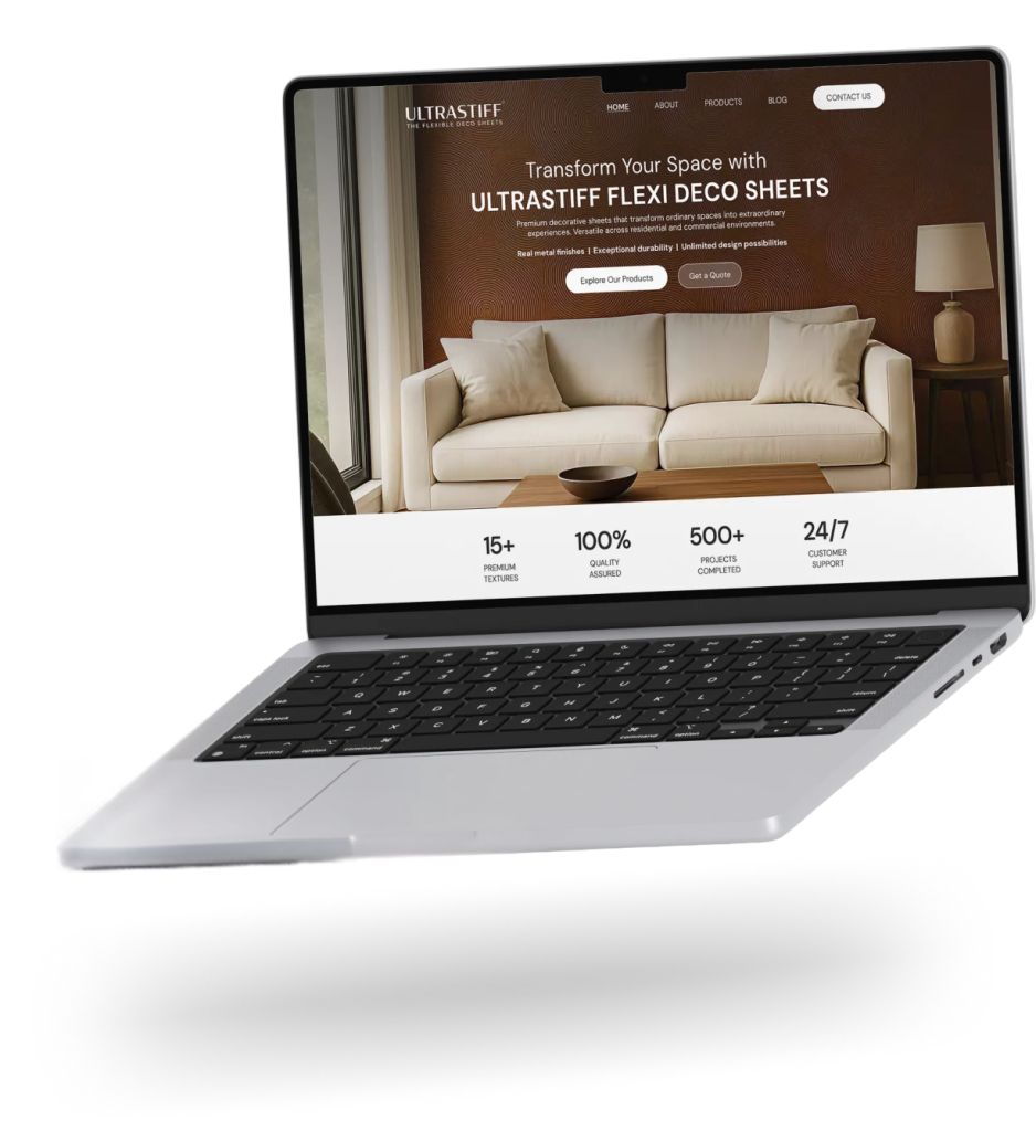 ultrastiff website mockup