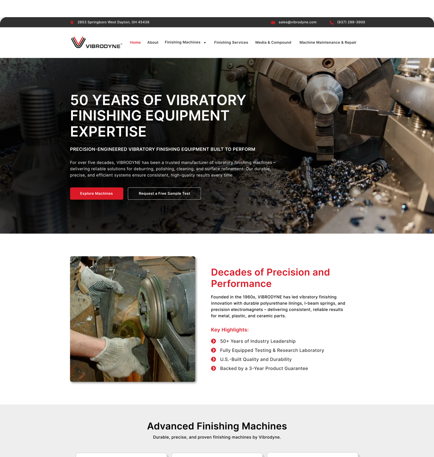 vibrodyne website screen 1