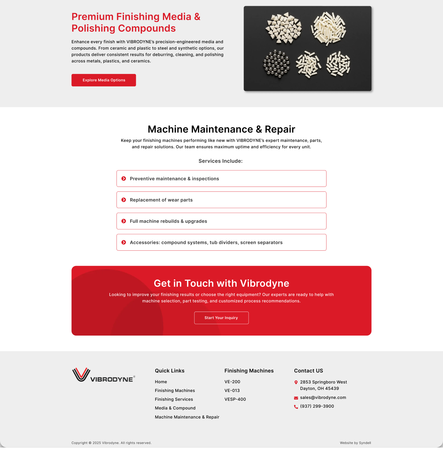 vibrodyne website screen 2