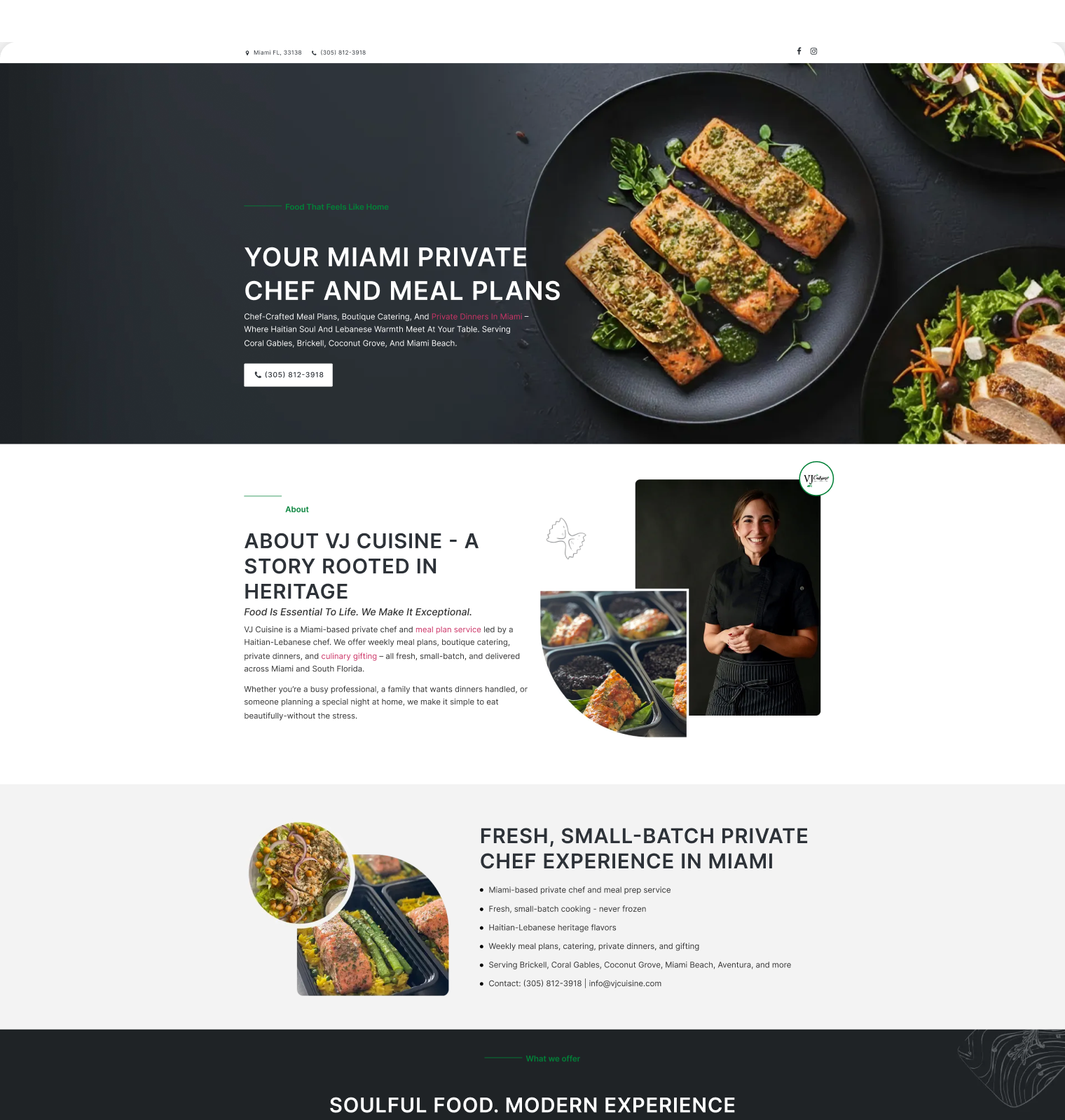vj-cuisine website screen 1