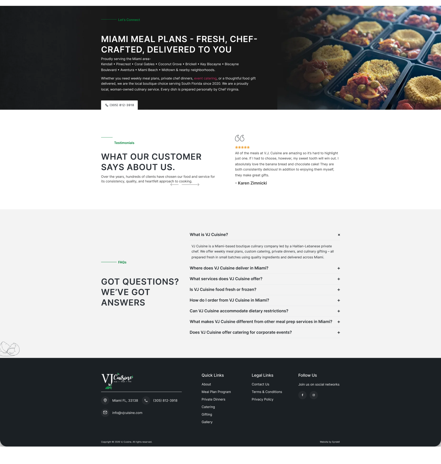vj-cuisine website screen 2