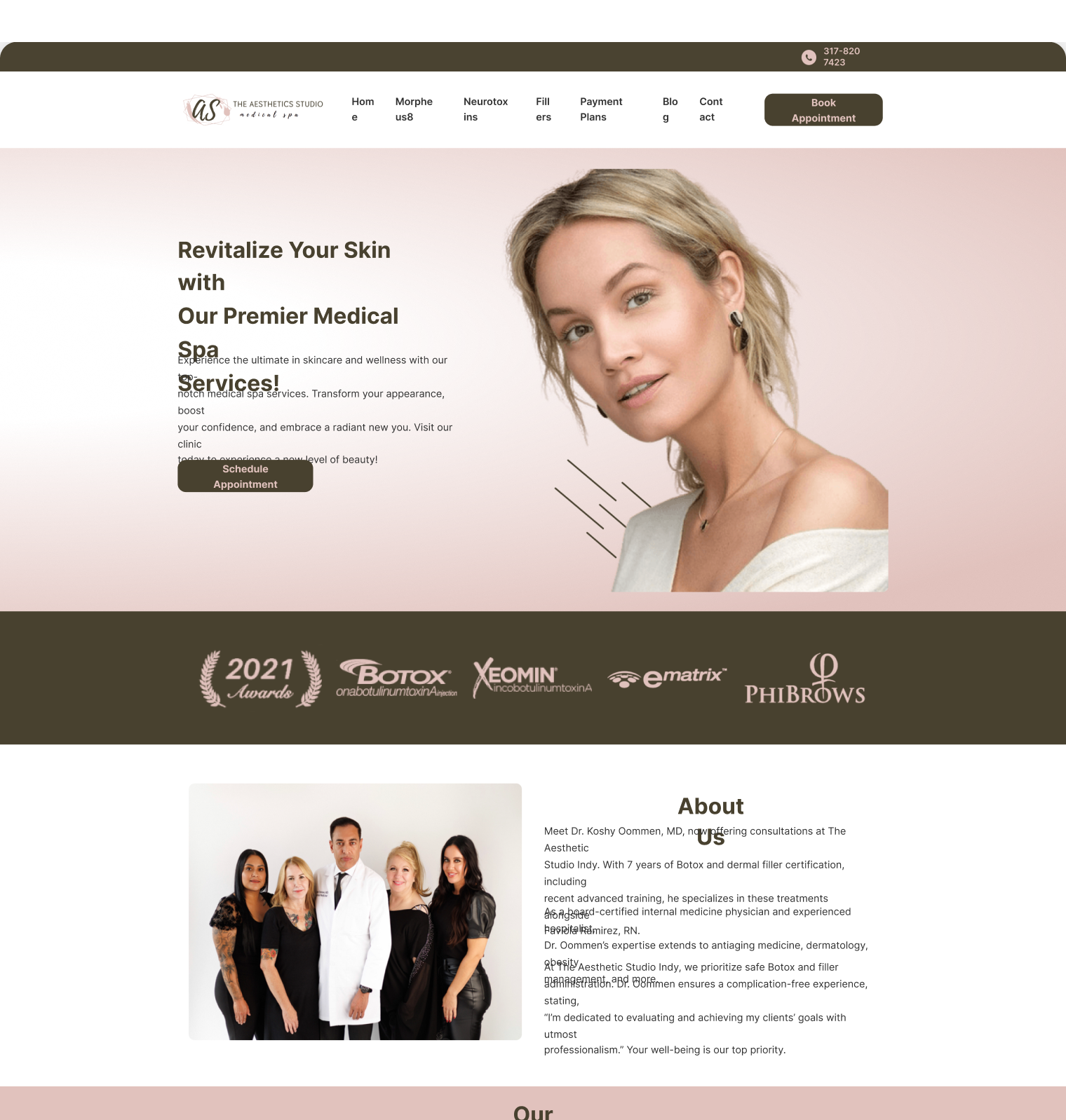 your-studio-wellness website screen 1