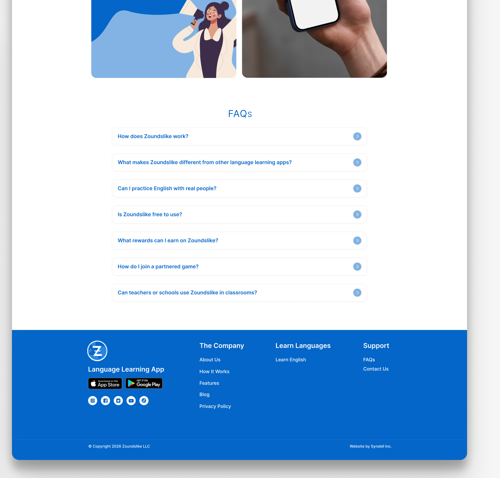 zoundslike-site website screen 2