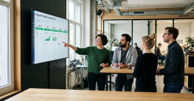 Engineering team reviewing a DevSecOps deployment pipeline